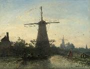 Mills near Rotterdam, Johan Barthold Jongkind